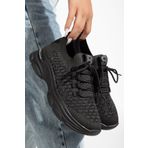 brawerlife Chicshine Kadın Siyah Taşlı Triko Spor Ayakkabı Sneaker