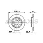 Braxis Ae0015 Ae0015 Ön Fren Disk Aynası Havalı Renault 19 Renault 21 Clio I Iı Kangoo Megane I Symbol I 1.2 1.4 1.5 1.6 1.9 Küçük 7701204286