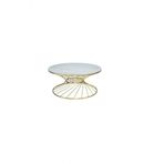 Brc 18517 Orta Sehpa Rivoli Model Beyaz Mermer Cam Metal Gold Renk Kaplam Elyapı