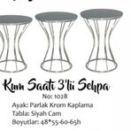 Brc Zigon Sehpa Kum Saat Model Siyah Temper Cam Metal Krom Renk Kaplama El Yapim