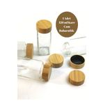 BRE HOME 1 Adet Dayanıklı Cam Baharat Şişeleri 120 ml bambu Kapaklı - Tuz, Biber Barbekü Baharatları kare cam