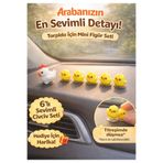 BRE HOME Araba Torpido Üstü Sevimli Civciv Figür Seti - 6’lı Mini Araç İçi Dekorasyon Aksesuar