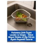 BRE HOME Paslanmaz Çelik Üçgen Lavabo İçi Süzgeç Sebze meyve Çöp Filtresi ayaklı 20 cm