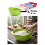 BRE HOME Plastik Pirinç Süzgeci – Süzgeçli Kase | Pirinç, Bulgur, Bakliyat Yıkama Kabı | Pratik Mutfak Gereci