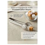 BRE HOME Premium Paslanmaz Çelik Şeker Maşası - Deniz Kabuğu Tasarımlı Estetik Sunum Maşası 12 cm