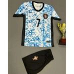Breathless Portekiz 2024/25 Yeni Sezon Cristiano Ronaldo Deplasman Çocuk Forması 3'lü Set - Beyaz - 3 - 4 Yaş