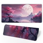 Brecoy Suluboya Kiraz Çiçeği Büyük Oyun Fare Altlığı, Japon Mouse Pad 80 x 30 cm Mat Masa Pedi, Büyük Masa Matı, Masa Ev Ofis için Kaymaz Tabanlı ve Dikişli Kenarlı Genişletilmiş Klavye Mousepad