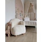 Breda Home Concept Teddy Kumaşlı Ahşap Ayaklı Çocuk Bebek Koltuğu Sandalyesi - Beyaz