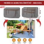 Breen Bahçe Mobilya Koruma Örtüsü Branda 160X100X80 cm - Santimetre, Su Geçirmez, Güneşten Korur - 160 x 100 - Gri