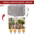 Breen Bahçe Mobilya Koruma Örtüsü Branda 160X160X80 cm - Santimetre, Su Geçirmez, Güneşten Korur - 160 x 160 - Gri