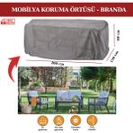 Breen Gri Bahçe Mobilya Koruma Örtüsü Branda 200X150X80 cm - Santimetre, Su Geçirmez, Güneşten Korur - 200 x 150