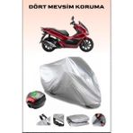 Breen Honda PCX125 Arka Çanta Uyumlu Motosiklet Branda Su Geçirmez Dayanıklı Kumaş - Gri, Arka Çanta Uyumlu