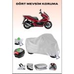 Breen Honda Pcx125 Için Arka Çanta Ve Kilit Uyumlu Gri Motosiklet Branda, Güvenli - Gri, Arka Çanta ve Kilit Uyumlu