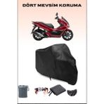 Breen Honda PCX125 Uyumlu Siyah Motorsiklet Branda, Motor Örtüsü - Siyah, Arka Çanta ve Kilit Uyumsuz