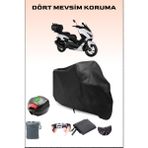 Breen Kuba Chia 125 Arka Çanta Uyumlu Siyah Motosiklet Branda Su Geçirmez Dayanıklı Kumaş - Siyah, Arka Çanta Uyumlu