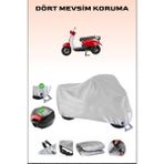 Breen Mondial 50 Turismo Için Arka Çanta Ve Kilit Uyumlu Gri Motosiklet Branda, Güvenli - Gri, Arka Çanta ve Kilit Uyumlu