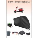 Breen Mondial 50 Turismo Için Kilit Uyumlu Siyah Motosiklet Branda, Güvenli, Su Geçirmez - Siyah, Kilit Uyumlu