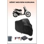 Breen Piaggio Liberty 200 Uyumlu Siyah Motorsiklet Branda, Motor Örtüsü