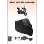 Breen Rks Grace 202 Pro Uyumlu Siyah Motorsiklet Branda, Motor Örtüsü - Siyah, Arka Çanta ve Kilit Uyumsuz