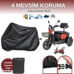 Breen Siyah 3 Tekerlekli Elektrikli Motosiklet Brandası, Su Geçirmez, Lastikli - Tek Koltuklu-Siyah