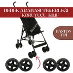 Breen Siyah Baston Bebek Arabası Tekerleği Koruyucu Kılıf, Yer Kaplamaz, Su Geçirmez, Toz Geçirmez