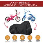 Breen Siyah Çocuk Bisikleti Koruyucu Örtü, 12-16 Jant Bisikletlere Uyumlu Çocuk Bisikleti Brandası
