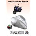 Breen Sym Jet 14 200I Abs Arka Çanta Uyumlu Motosiklet Branda Su Geçirmez Dayanıklı Kumaş - Gri, Arka Çanta Uyumlu