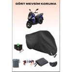 Breen Sym Jet 14 200I Abs Için Kilit Uyumlu Siyah Motosiklet Branda, Güvenli, Su Geçirmez - Siyah, Kilit Uyumlu