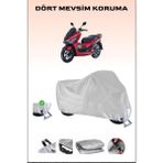 Breen Sym Jet X 125 Için Kilit Uyumlu Motosiklet Branda, Güvenli, Su Geçirmez Dayanıklı Kumaş - Gri, Kilit Uyumlu