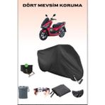 Breen Sym Jet x 125 Için Kilit Uyumlu Siyah Motosiklet Branda, Güvenli, Su Geçirmez - Siyah, Kilit Uyumlu