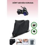 Breen Yamaha Tricity 155 Için Arka Çanta ve Kilit Uyumlu Siyah Motosiklet Branda, Güvenli