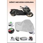 Breen Yamaha X-Max 250 Tech Max Için Arka Çanta Ve Kilit Uyumlu Gri Motosiklet Branda, Güvenli - Gri, Arka Çanta ve Kilit Uyumlu