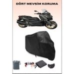 Breen Yamaha X-Max 250 Tech Max Uyumlu Siyah Motorsiklet Branda, Motor Örtüsü - Siyah, Arka Çanta ve Kilit Uyumsuz