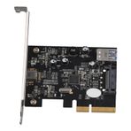 Breeshy Adaptör Kartı PCI-E 4X USB3.1 Genişleme Kartı 10G Arka Adaptör TİPE-C+TYPE-A Kurulu ASM1142 Modülü