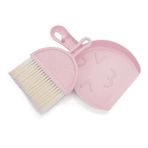 Breeshy Mini faraş ve fırça seti, küçük süpürge ve faraş temizleme seti, taşınabilir masa fırçası seti (pembe), uzun ömürlü