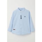 Breeze Açık Mavi Harf Nakışlı Düğmeli Erkek Çocuk Gömlek