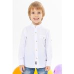 Breeze Beyaz Armalı Düğmeli Erkek Çocuk Gömlek