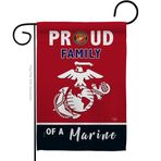 Breeze Decor Gururlu Aile Bahçe Bayrağı Silahlı Kuvvetler Deniz Piyadeleri USMC Semper Fi Birleşik Devletler Amerikan Askeri Emekli Resmi Ev Afişi Küçük Avlu Hediyesi Çift Taraflı, Kırmızı/Siyah