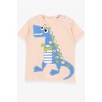 Breeze Dinozor Baskılı Bej 2-6 Yaş Erkek Çocuk T-shirt