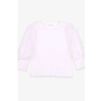Breeze Ekru 3-7 Yaş Kolları Tül Detaylı Kız Çocuk T-shirt