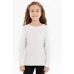 Breeze Ekru 8-12 Yaş Kolları Tül Detaylı Kız Çocuk T-shirt