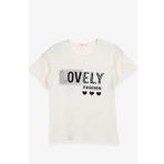 Breeze Ekru 9-16 Yaş Kız Çocuk Yazı Baskılı T-shirt