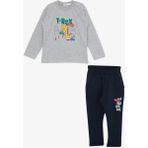 Breeze Erkek Bebek Dinazor Baskılı Eşofman Takım - 9 - 12 Ay - Gri