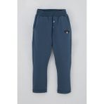 Breeze Erkek Bebek Eşofman Altı Ayıcık Armalı Düğme Aksesuarlı 9 Ay-3 Yaş, Indigo - İndigo