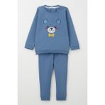 Breeze Erkek Bebek Eşofman Takım Mutlu Köpekçik Nakışlı 9 Ay-3 Yaş, Indigo - 1 Yaş - İndigo