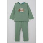 Breeze Erkek Bebek Eşofman Takımı Sevimli Köpekçik Nakışlı 9 Ay-3 Yaş, Mint Yeşili - 1,5 Yaş