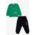 Breeze Erkek Bebek Eşofman Takımı Yarış Temalı Yeşil (9 Ay-3 Yaş)