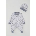 Breeze Erkek Bebek Patikli Tulum Uzay Temalı Minik Astronat Desenli 0-6 Ay, Beyaz - 0 - 3 Ay