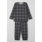 Breeze Erkek Bebek Pijama Takımı Dinozor Krallığı Ekose Desenli 9 Ay-3 Yaş, Gri - 1,5 Yaş