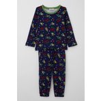 Breeze Erkek Bebek Pijama Takımı Eğlenceli Noel Baba Desenli 9 Ay-3 Yaş, Lacivert